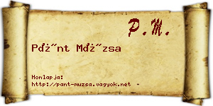 Pánt Múzsa névjegykártya